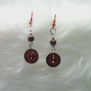 No. 1321 Pretty handmade earrings with half-inch diameter buttons